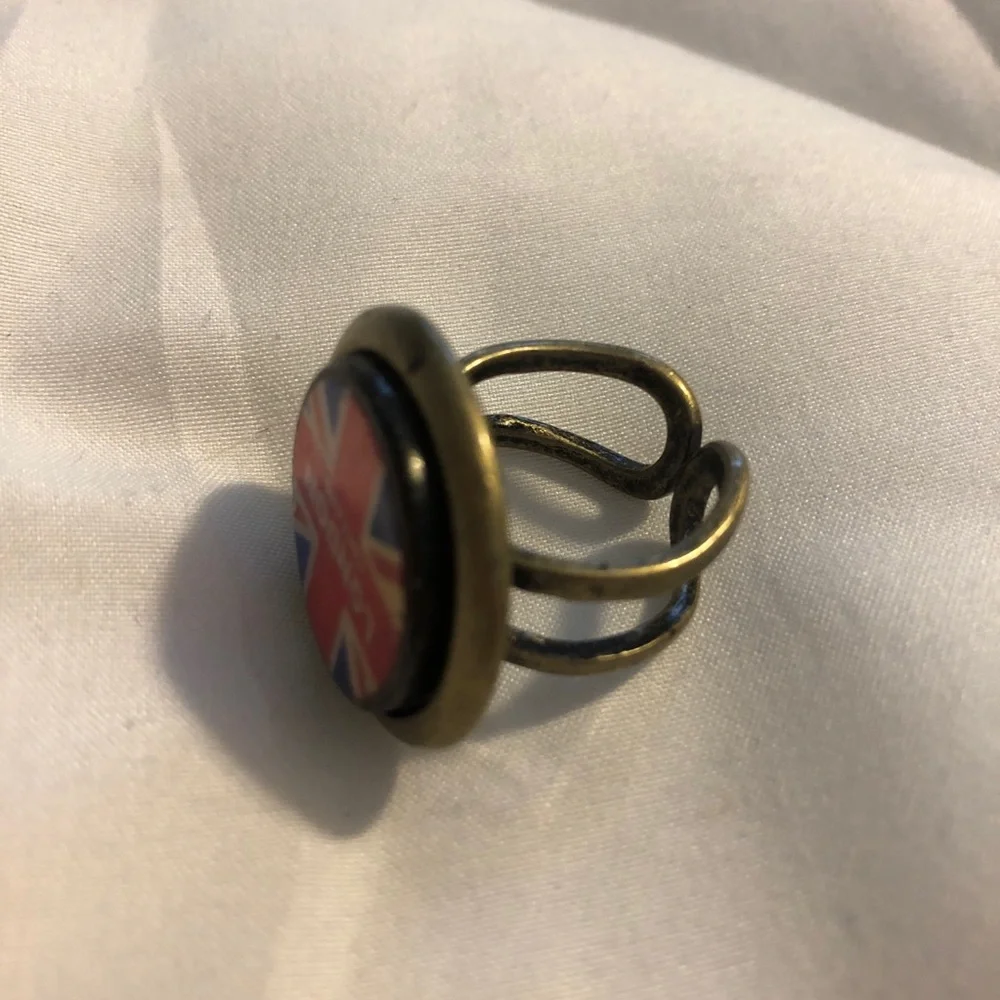 London England Union Jack adjustable ring